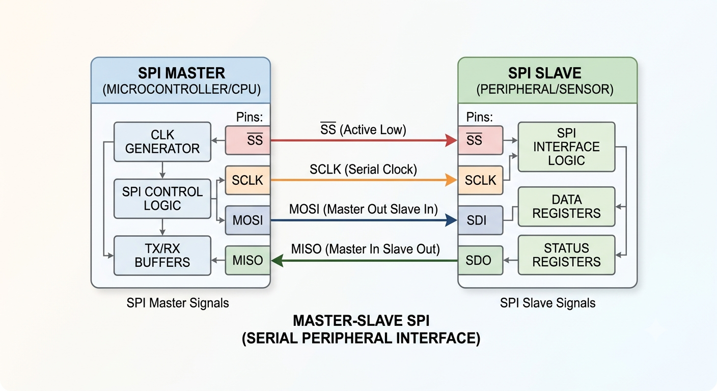 SPI master and slave communication